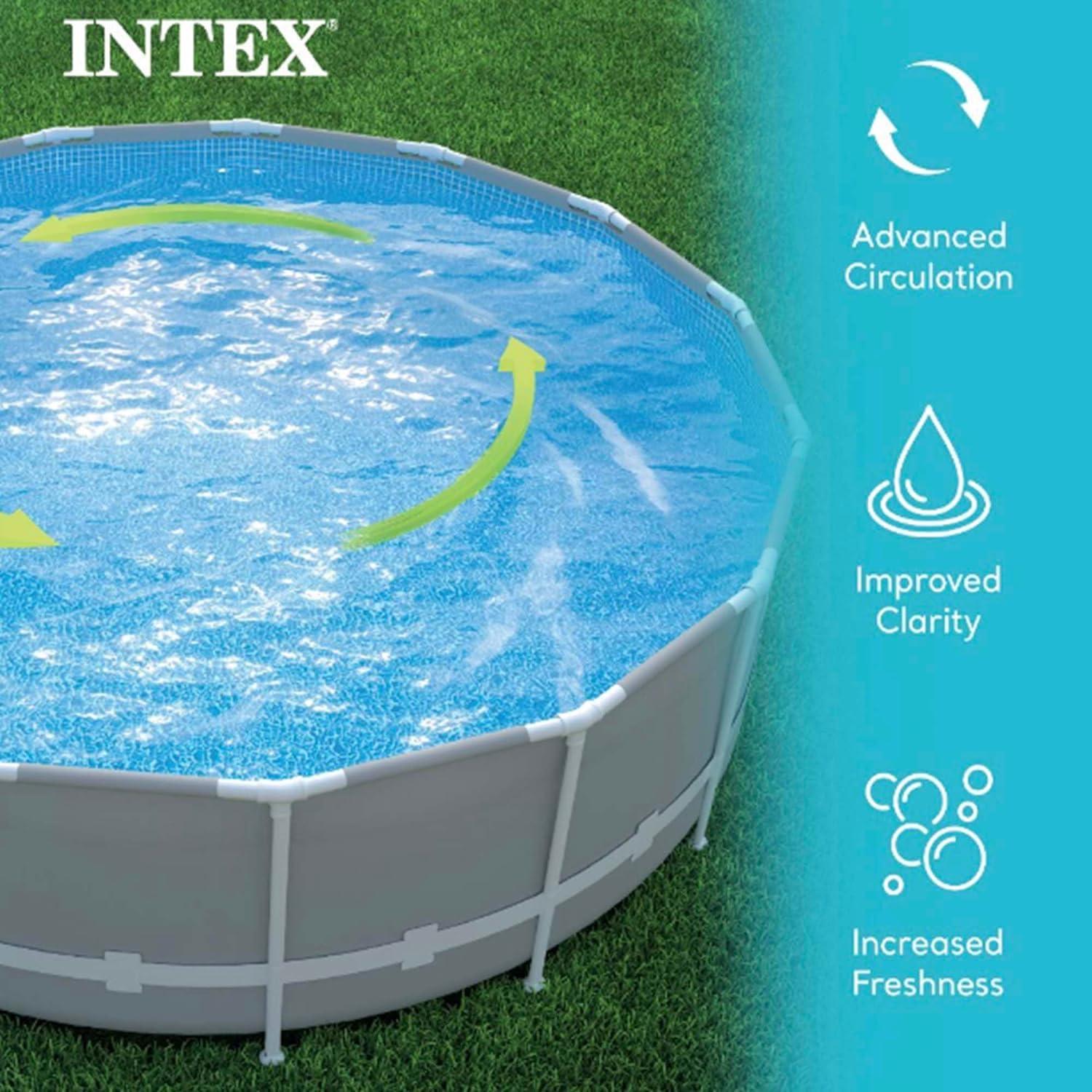 imageIntex 3000 GPH Sand Filter Pool Pump with BuiltIn Timer and Plunger Valve Set with Replacement Part 2 Pack for Above Ground Outdoor Swimming Pools