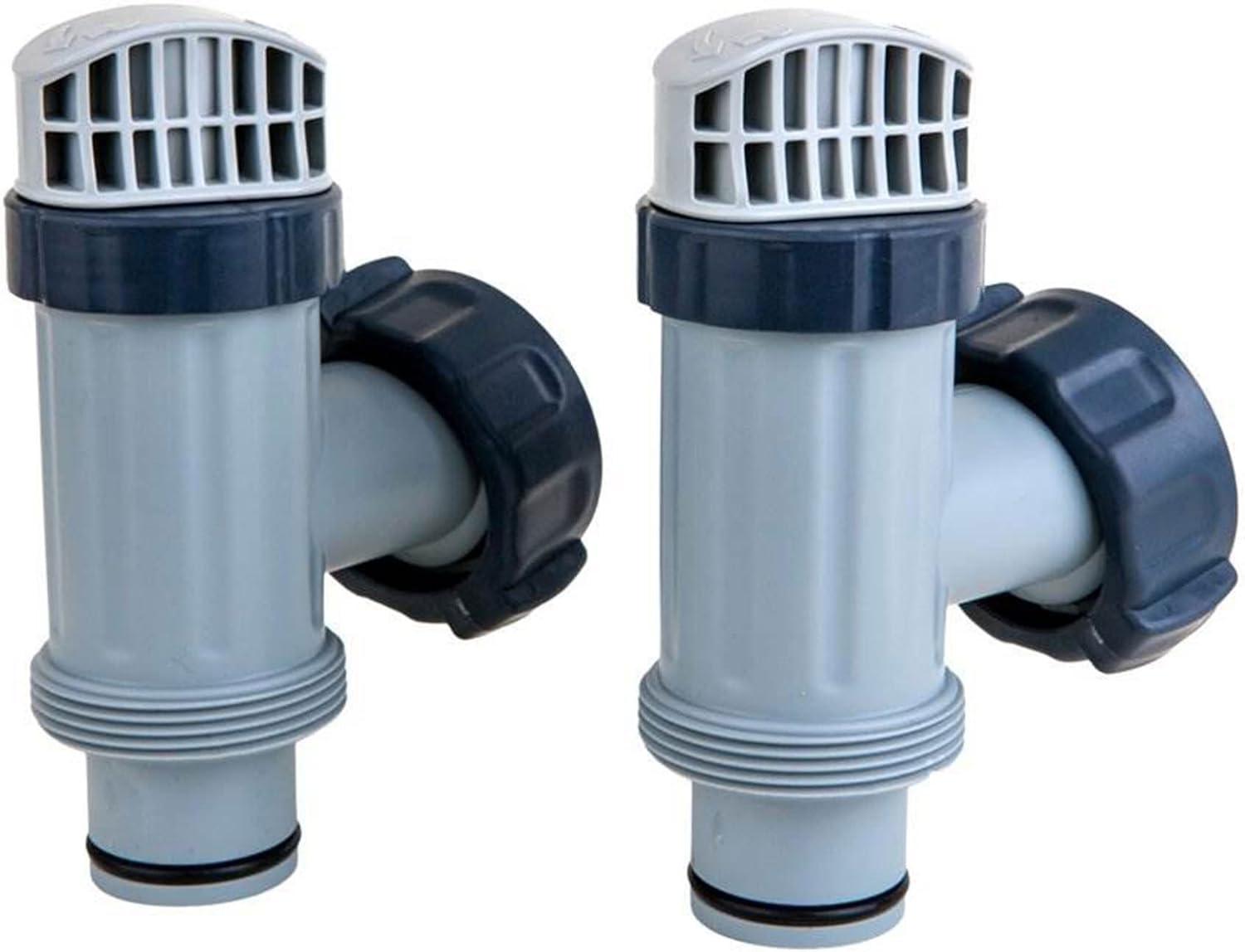 imageIntex 3000 GPH Sand Filter Pool Pump with BuiltIn Timer and Plunger Valve Set with Replacement Part 2 Pack for Above Ground Outdoor Swimming Pools