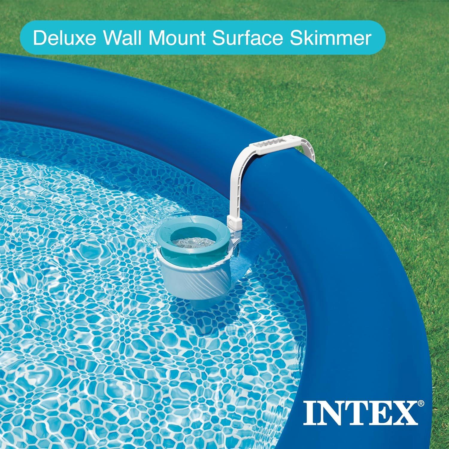 imageIntex Deluxe Automatic Surface Skimmer Bundled with Maintenance Kit w Vacuum amp Pole Swimming Pool Cleaning Tools for Above Ground and InGround Pools
