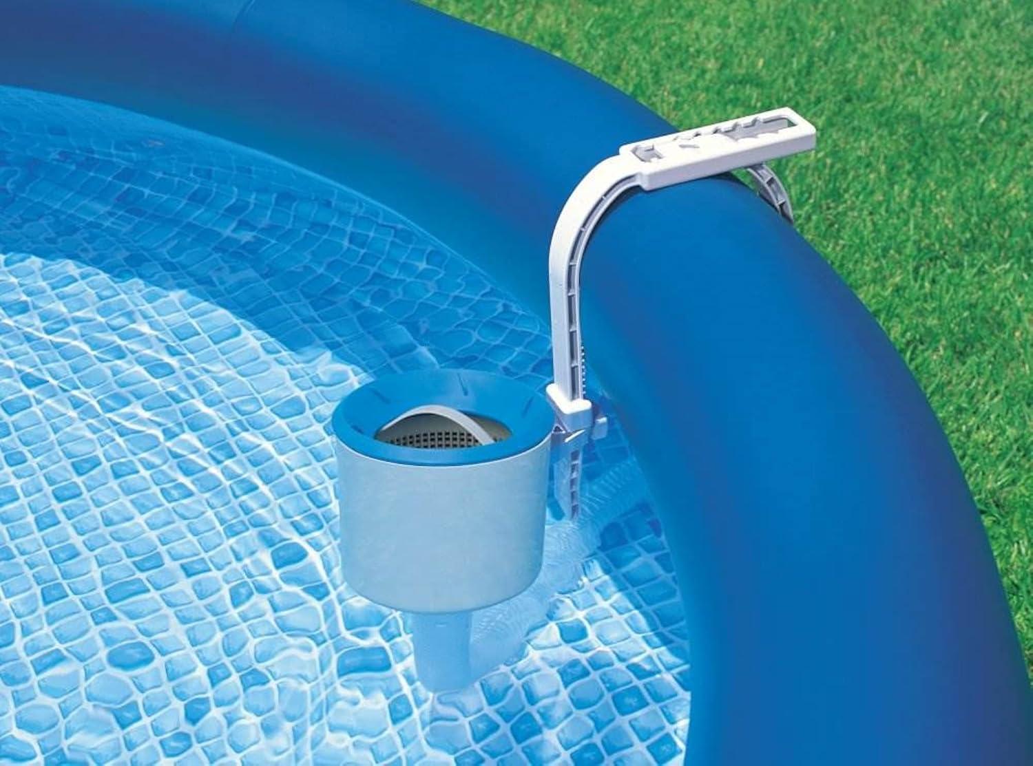 imageIntex Deluxe Wall Mounted Pool Surface Automatic Skimmer with Removable Strainer Basket for 800 GPH Pumps AboveGround Pool Accessory 2 Pack