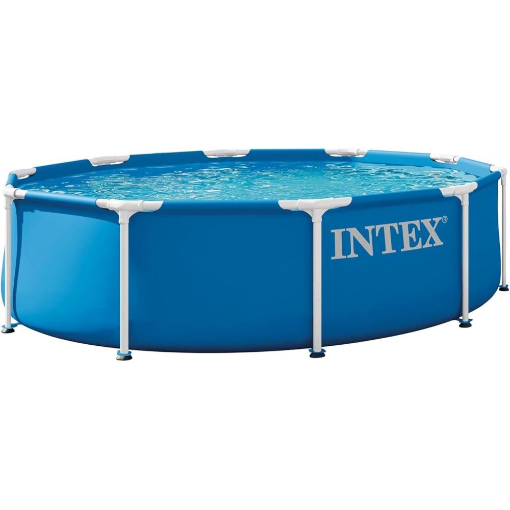 imageINTEX 28201EP 10Ft X 30In Metal Frame Above Ground Swimming Pool Set Includes 330 GPH Cartridge Filter Pump PunctureResistant Material Rust Resistant 1185 Gallon Capacity