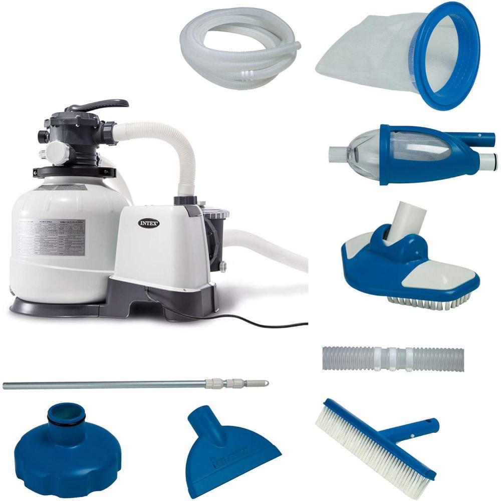 imageINTEX SX2800 Krystal Clear Sand Filter Pump for Above Ground Pools 2800 GPH Pump Flow Rate  Easy Installation  Deluxe Pool Maintenance Kit Included