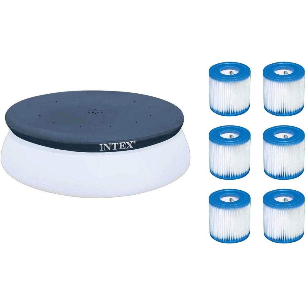 imageIntex 10 Easy Set Pool Round Debris Cover  Type H Filter Cartridges 6 Pack