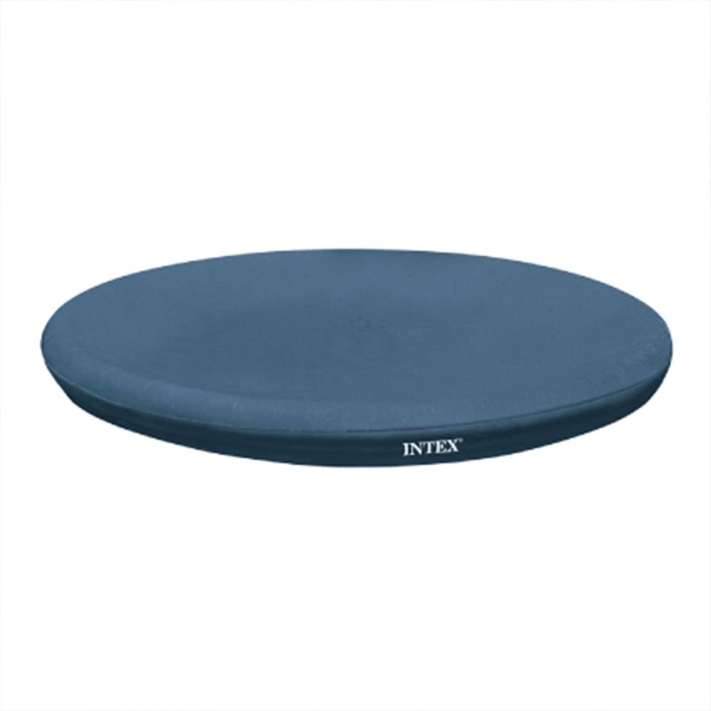 imageIntex 28021E Pool Cover For 10ft Round Easy Set Pools  Includes Rope Tie  Drain Holes  12in Overhang  Snug Fit94 Round