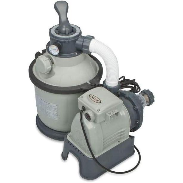 imageIntex Krystal Clear Sand Filter Pump for Above Ground Pools 1200 GPH Pump Flow Rate 110120V with GFCI