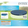 INTEX 28022E Pool Cover: For 12ft Round Easy Set Pools – Includes Rope Tie – Drain Holes – 12in Overhang – Snug Fit