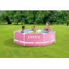 INTEX 28291EH Metal Frame Above Ground Swimming Pool Set: 8ft x 30in – Includes 330 GPH Cartridge Filter Pump – Puncture-Resistant Material – Rust Resistant – 751 Gallon Capacity – Pink
