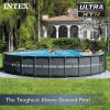 INTEX Ultra XTR Deluxe Round Above Ground Swimming Pool Set: 24ft x 52in – Includes Krystal Clear Cartridge Filter Pump – Easy to Assemble(Pool with Pump)