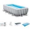 Intex 16ft x 3.5ft Above Ground Rectangular Frame Swimming Pool Set & Skimmer