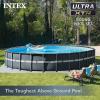 Intex Above Ground Swimming Pool Set, Ultra XTR 24′ x 52″ Round Frame Bundled with 2 Pack OptiFlow Premium Filter Sand, 50 lb Bags(26′ x 52″)