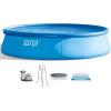 Intex Easy Set 18′ x 48″ Round Inflatable Above Ground Swimming Pool Set with Filter Pump, Ladder, Pool Cover, and Filter Cartridges (6 Pack)