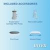 Intex Easy Set Round Above Ground Inflatable Swimming Pool with Filter Pump, Ladder, and Deluxe Maintenance Pool Cleaning Kit, Blue