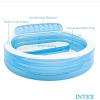 Intex Swim Center Inflatable Above Ground Outdoor Round Family Swimming Pool with Built-in Relaxing Bench, Cupholders & Secure Vinyl Pool Cover, Blue
