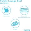 Intex Swim Center Inflatable Above Ground Outdoor Round Family Swimming Pool with Built-in Relaxing Bench, Cupholders & Secure Vinyl Pool Cover, Blue