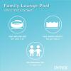Intex Swim Center Inflatable Above Ground Outdoor Round Family Swimming Pool with Built-in Relaxing Bench, Cupholders & Secure Vinyl Pool Cover, Blue