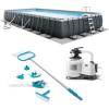 INTEX 26373EH Ultra XTR 32ft x 16ft x 52in Above Ground Swimming Pool Set with Sand Filter Pump and Deluxe Maintenance Cleaning Kit