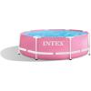 INTEX 28291EH Metal Frame Above Ground Swimming Pool Set: 8ft x 30in – Includes 330 GPH Cartridge Filter Pump – Puncture-Resistant Material – Rust Resistant – 751 Gallon Capacity – Pink