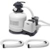 INTEX 3000 GPH Above Ground Swimming Pool Sand Filter Pump with Automatic Timer with 2 Pack of 1.5″ Diameter 1500 GPH Pump Replacement 59″ Hoses