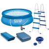 INTEX Easy Set Inflatable Swimming Pool Set: 15ft x 48in – with 1000 GPH Cartridge Filter Pump and Hydrotools Chlorine Dispenser – Easy Assembly