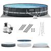 INTEX Ultra XTR Deluxe Round Above Ground Swimming Pool Set: 24ft x 52in – Includes Krystal Clear Cartridge Filter Pump – Easy to Assemble(Pool with Pump)