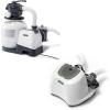Intex 2100 GPH Above Ground Pool Sand Filter Pump Bundled with Krystal Clear Saltwater System, Improved Circulation and Filtration