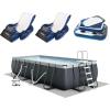 Intex 26355EH Ultra XTR 18ft x 9ft x 52in Above Ground Swimming Pool Set with Sand Filter Pump, Inflatable Lounge Pool Recliners (2-Pack) and Inflatable Beverage Cooler