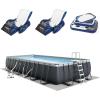 Intex 26363EH Ultra XTR 24ft x 12ft x 52in Above Ground Swimming Pool Set with Sand Filter Pump, Inflatable Lounge Pool Recliners (2-Pack) and Inflatable Beverage Cooler