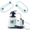 Intex Above Ground Pool Sand Filter Pump Bundled with Replacement Hose, Digital Timer and One Hydro Aeration Technology for Outdoor Use