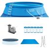 Intex Easy Set 18 Foot by 48 Inch Round Inflatable Above Ground Swimming Pool with Filter Pump, Ladder, Pool Cover, and 6 Pack Filter Cartridges, Blue