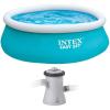 Intex Easy Set 6 Foot x 20 Inch Round Inflatable Above Ground Outdoor Backyard Swimming Pool with 330 GPH Easy Set Cartridge Filter Pump