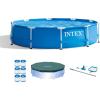 Intex Metal Frame 10′ x 30″ Round Outdoor Swimming Pool Set with 330 GPH Filter Pump, Maintenance Kit, Cover, and Filter Cartridges (6 Pack)