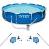 Intex Metal Frame Swimming Pool with Filter Pump and Pool Cleaning Kit (2 Pack)