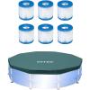 Intex Pool Filter (6 Pack) with Intex 10-Foot Round Above Ground Pool Cover