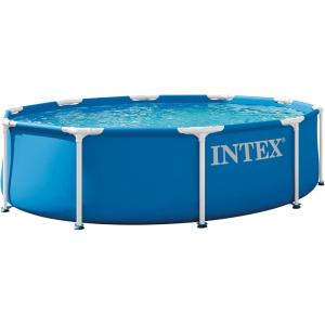 INTEX 28201EP 10Ft X 30In Metal Frame Above Ground Swimming Pool Set, Includes 330 GPH Cartridge Filter Pump, Puncture-Resistant Material, Rust Resistant, 1185 Gallon Capacity