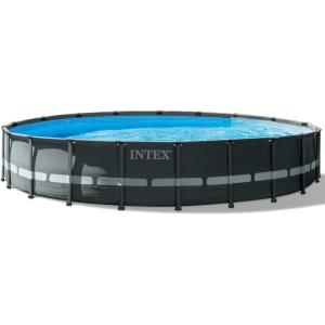 INTEX Ultra XTR Deluxe Round Above Ground Swimming Pool Set: 24ft x 52in – Includes Krystal Clear Cartridge Filter Pump – Easy to Assemble(Original Packaging)