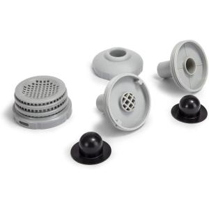 Intex 25022E Above Ground Swimming Pool Water Jet Connector Replacement Part Kit with Strainers, Nozzles, and Plugs with 1.25 Inch Fittings