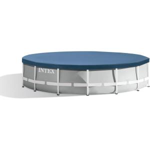 Intex 26723EH 15 Feet by 42 Inches Prism Frame Above Ground Swimming Pool Set with Debris Cover, Ladder, and 120 Volt 1000 GPH Cartridge Filter Pump