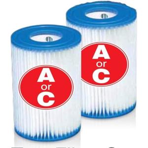 Intex Easy Set Swimming Pool Type A or C Filter Replacement Cartridges (2 Pack)