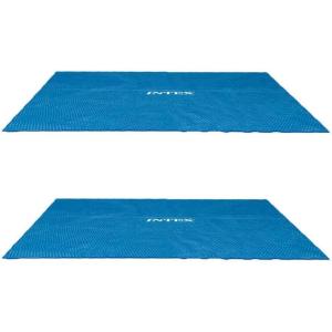 Intex Rectangular Solar Frame Set Swimming Pool Cover with Heat Retention, Easy Installation, and Own Carry Bag for Pools, Blue
