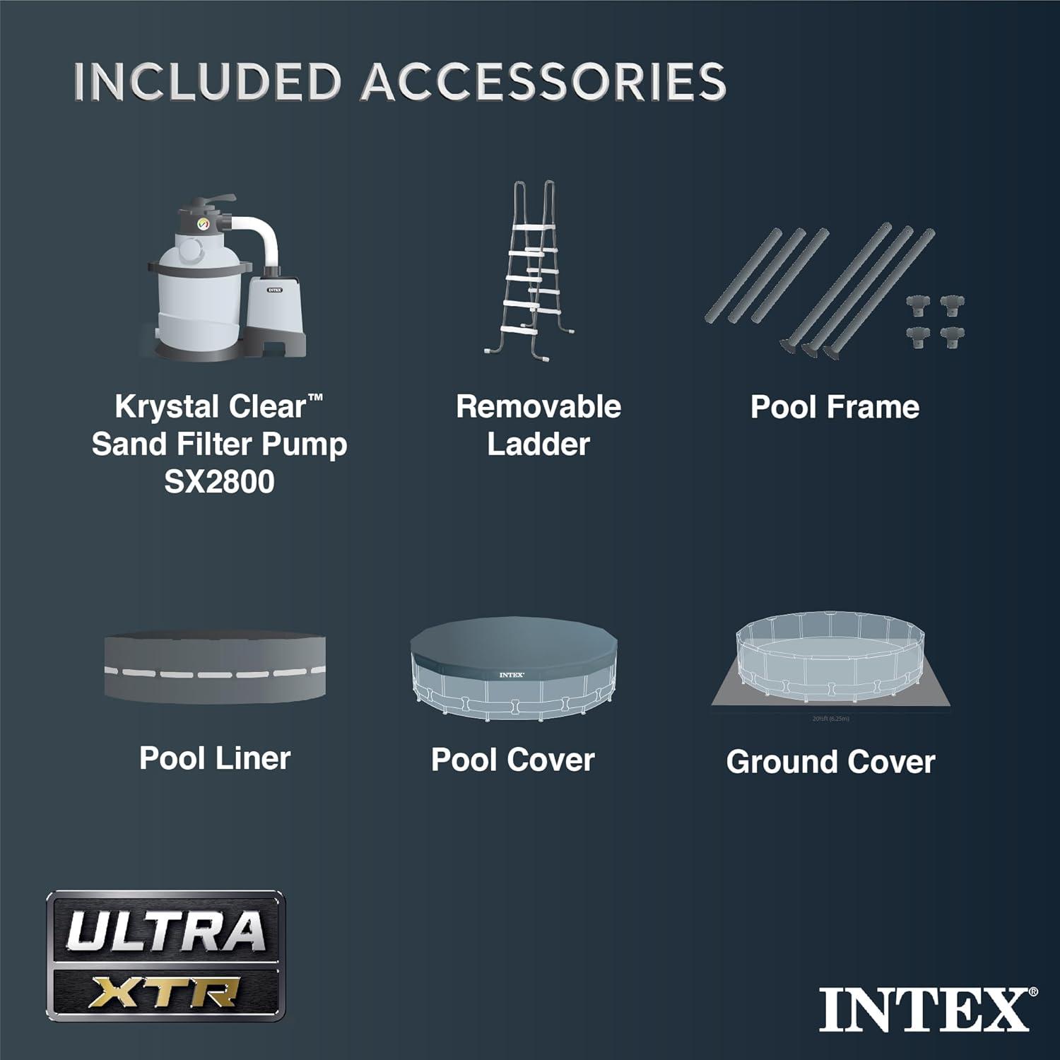 imageINTEX 26339EH Ultra XTR 24ft x 52in Above Ground Swimming Pool Set with Sand Filter Pump and Deluxe Automatic Vacuum Cleaner