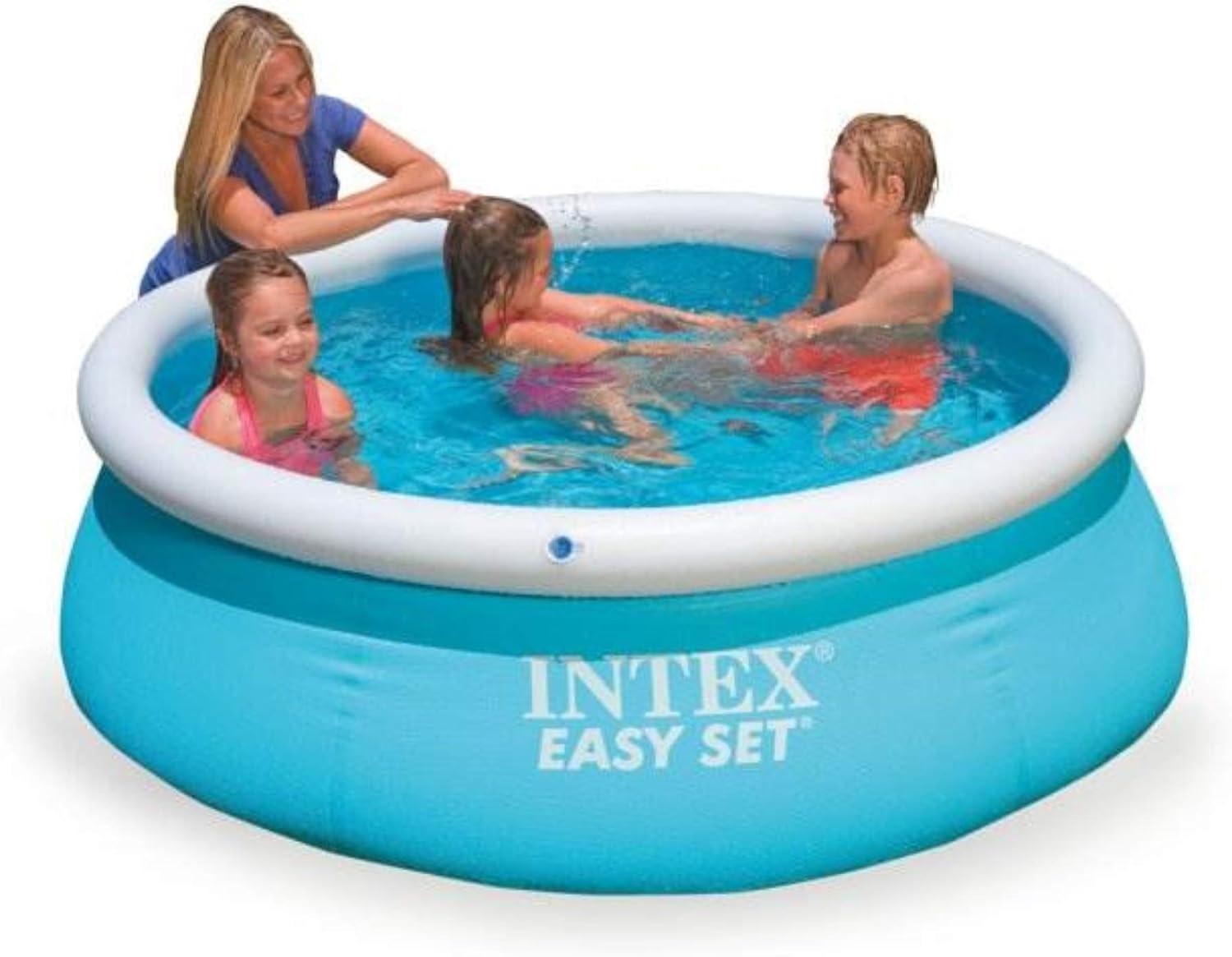 imageINTEX 28101EH Easy Set Inflatable Swimming Pool 6ft x 20in PunctureResistant Material Quick Inflation 232 Gallon Capacity 16in Water Depth1Pack