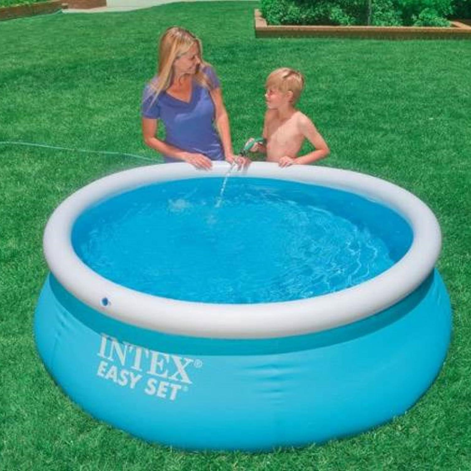 imageINTEX 28101EH Easy Set Inflatable Swimming Pool 6ft x 20in PunctureResistant Material Quick Inflation 232 Gallon Capacity 16in Water Depth1Pack
