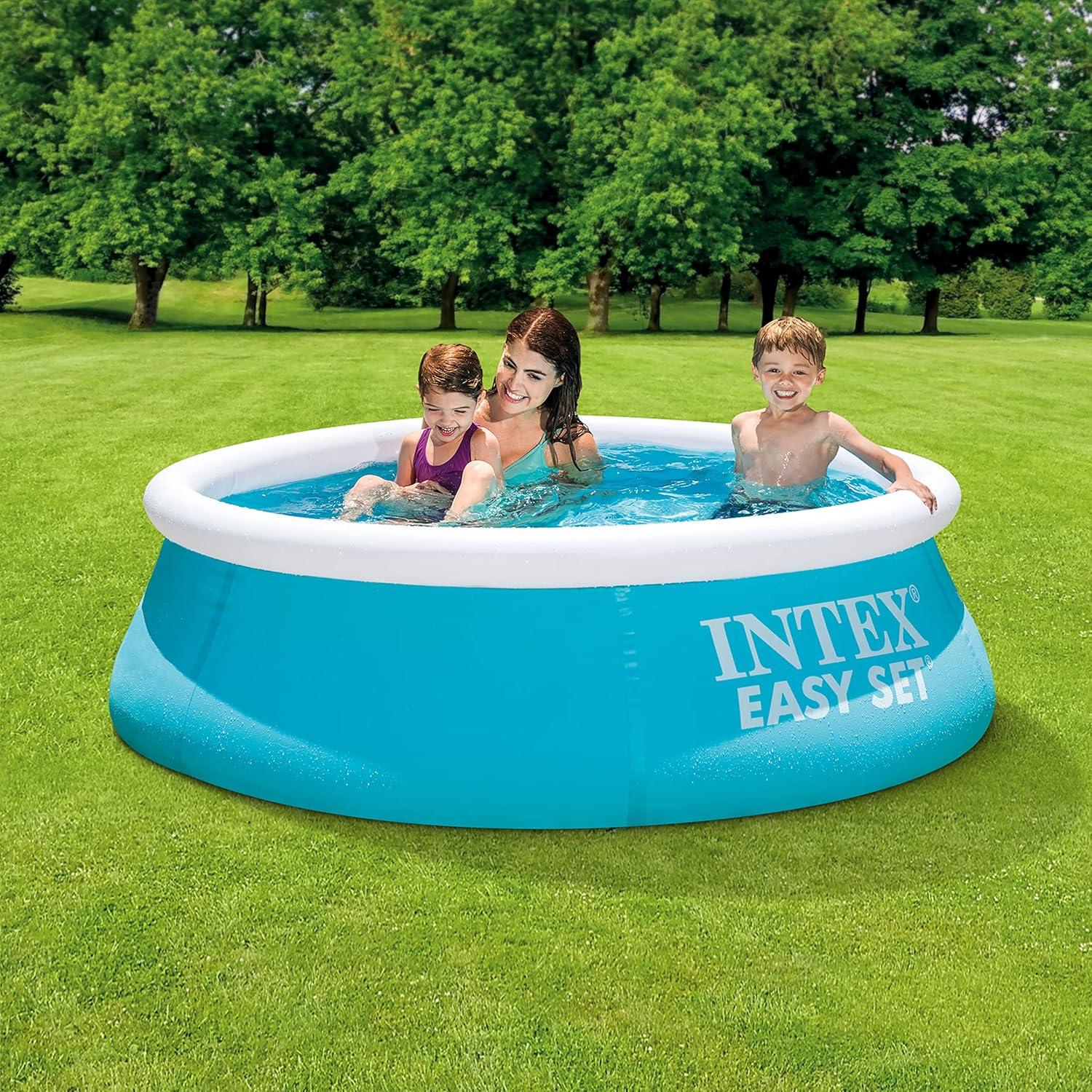 imageINTEX 28101EH Easy Set Inflatable Swimming Pool 6ft x 20in PunctureResistant Material Quick Inflation 232 Gallon Capacity 16in Water Depth1Pack