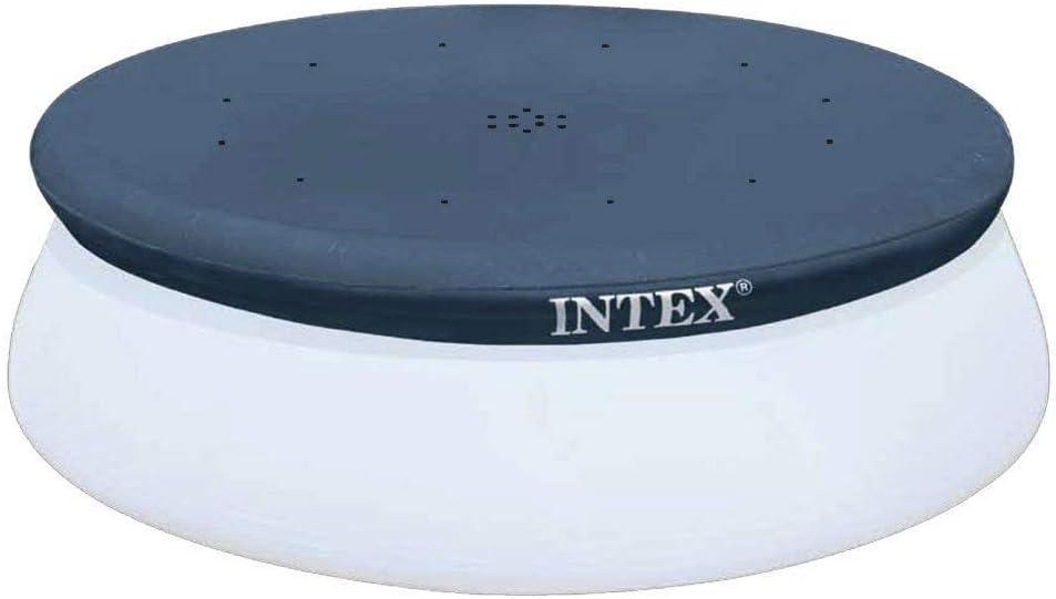 imageIntex 28120EH Easy Set 10 Foot x 30 Inch Round Above Ground Inflatable Ring Top Swimming Pool Bundled with 28021E 10 Foot Vinyl Pool Debris Cover