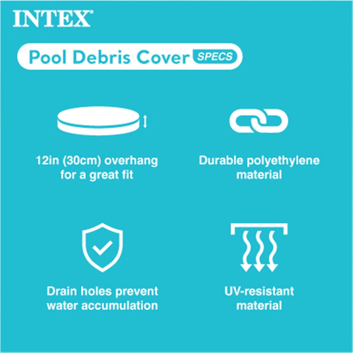 imageIntex 28120EH Easy Set 10 Foot x 30 Inch Round Above Ground Inflatable Ring Top Swimming Pool Bundled with 28021E 10 Foot Vinyl Pool Debris Cover