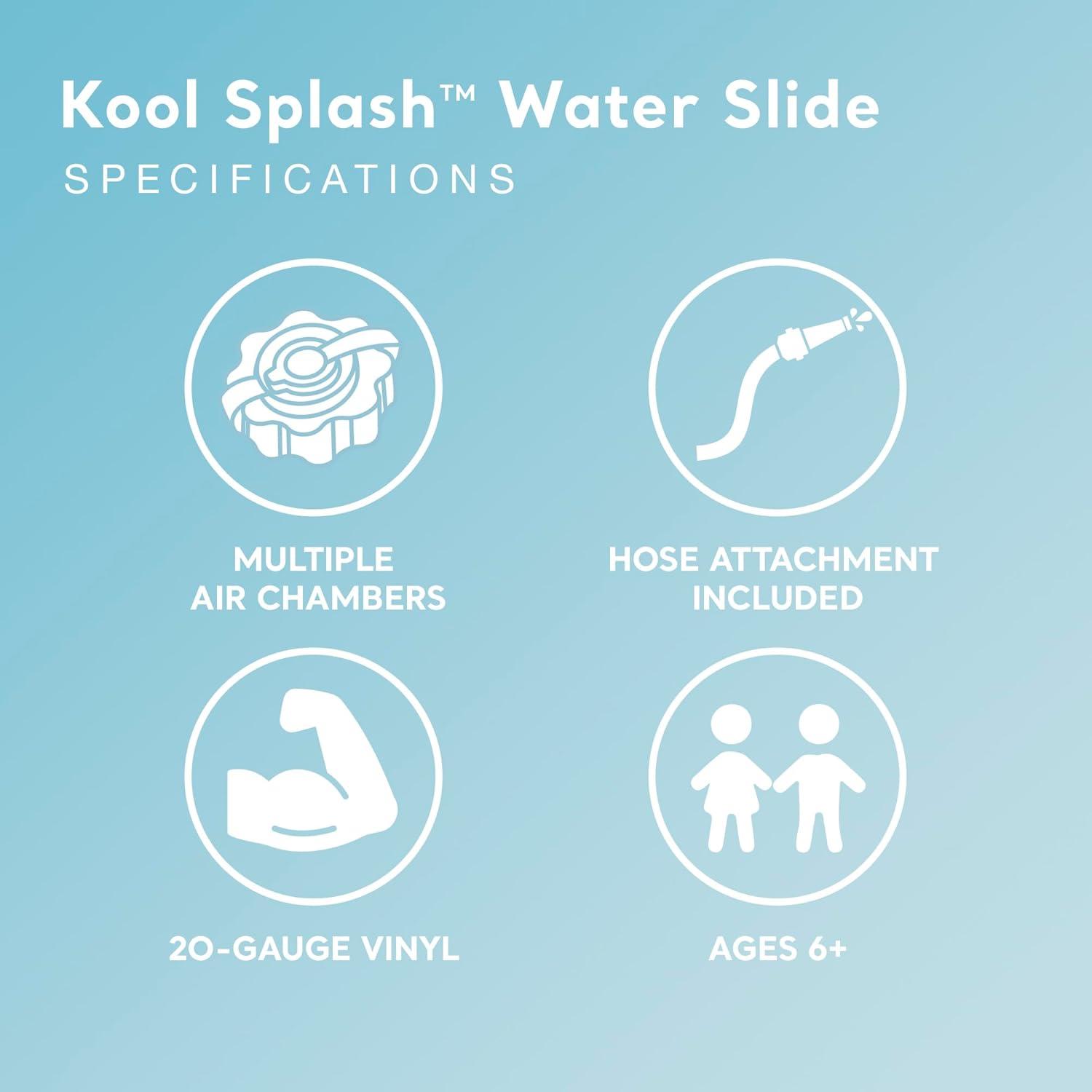 imageIntex Kool Splash Inflatable Water Slide Swimming Pool Play Center with Built in Sprayers for Kids and Adults Ages 6 and Up BlueBlue