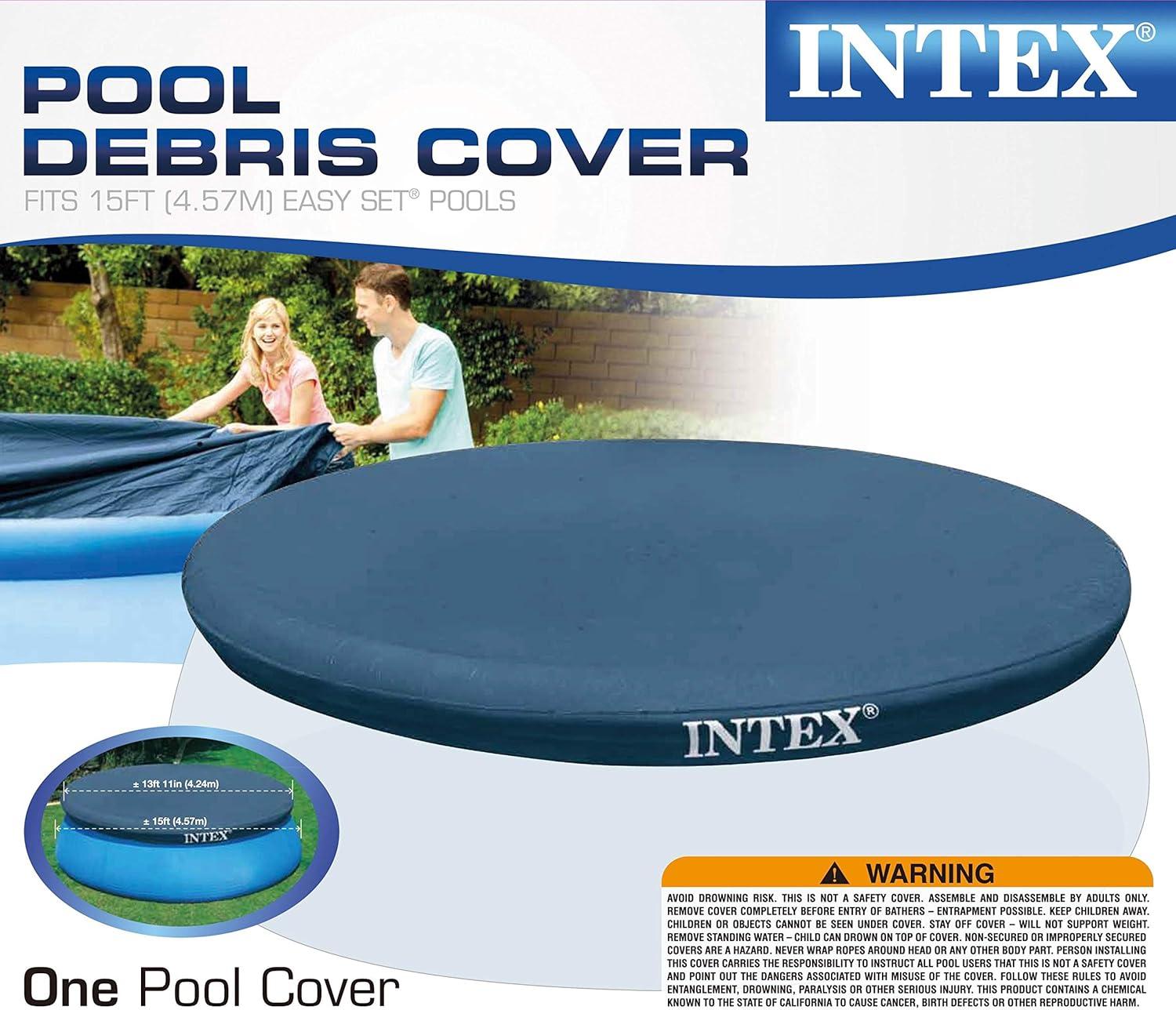 imageIntex Steel Frame Above Ground Pool Ladder amp Intex 15 Ft Above Ground Pool Cover