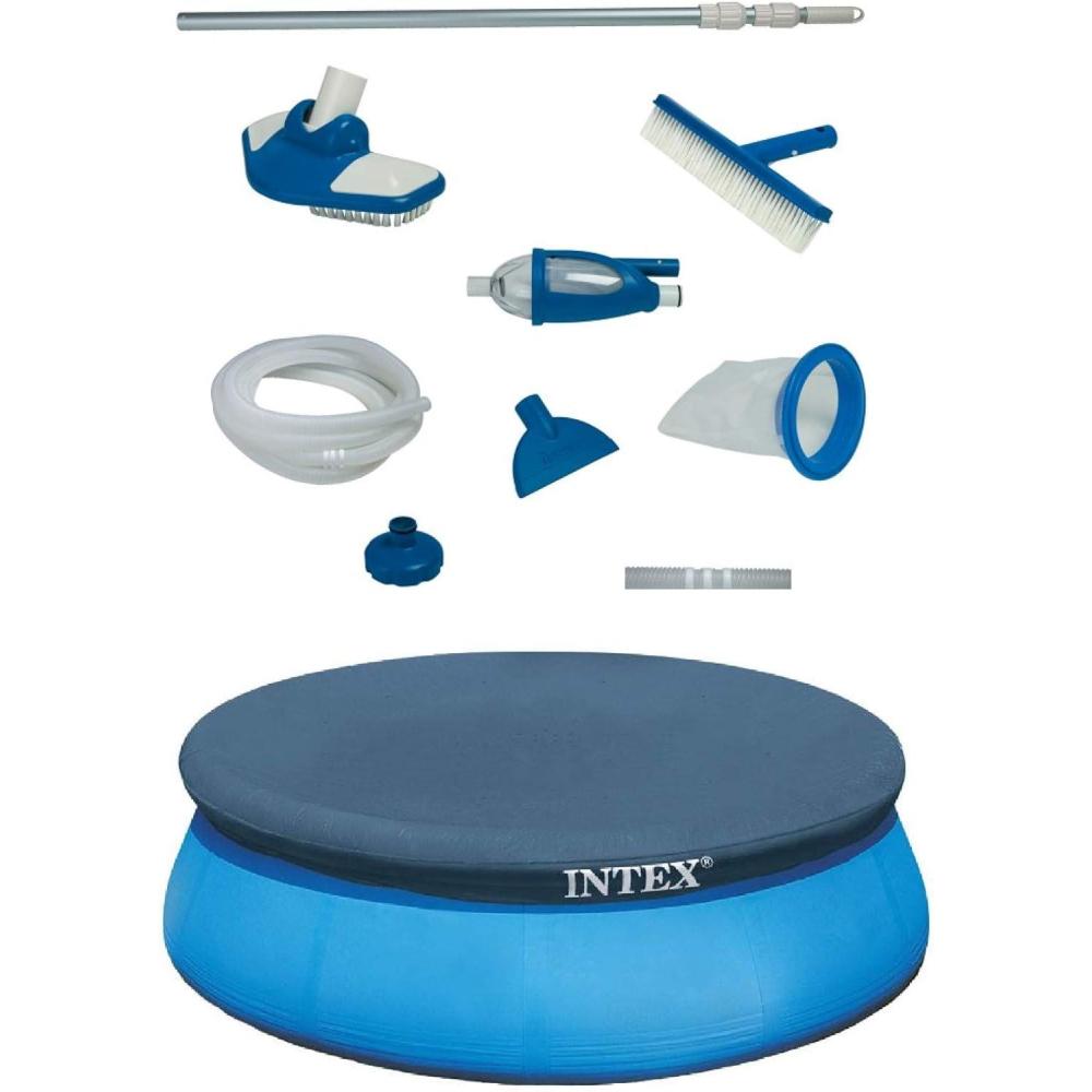 imageIntex Deluxe Pool Maintenance Kit amp Intex 15 Ft Above Ground Swimming PoolCover