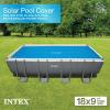 INTEX 26355EH Ultra XTR 18ft x 9ft x 52in Above Ground Swimming Pool Set with Sand Filter Pump and Solar Pool Cover
