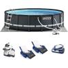 Intex 26325EH Ultra XTR 16ft x 48in Above Ground Swimming Pool Set with Sand Filter Pump, Inflatable Lounge Pool Recliners (2-Pack) and Inflatable Beverage Cooler